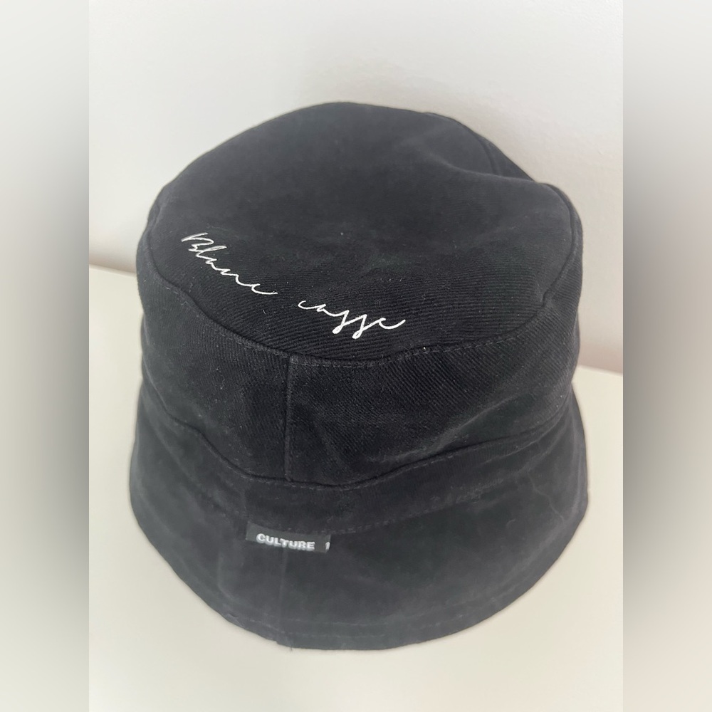 Women's Black Bucket Hat with Embroidery Casual - Picture 2 of 5